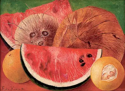 Stillleben mit Kokosnüssen und Melonen Frida Kahlo